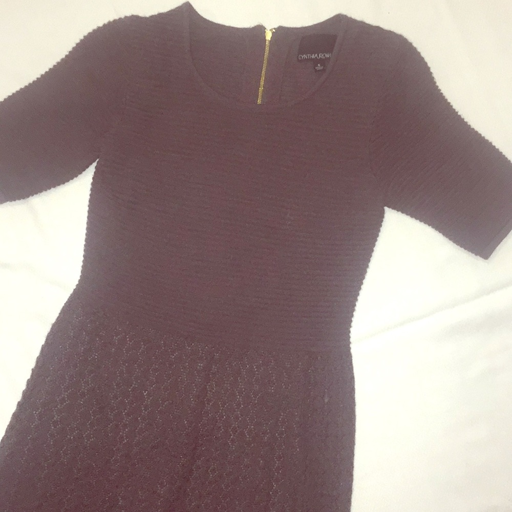 1/2 sleeve grey sweater dress